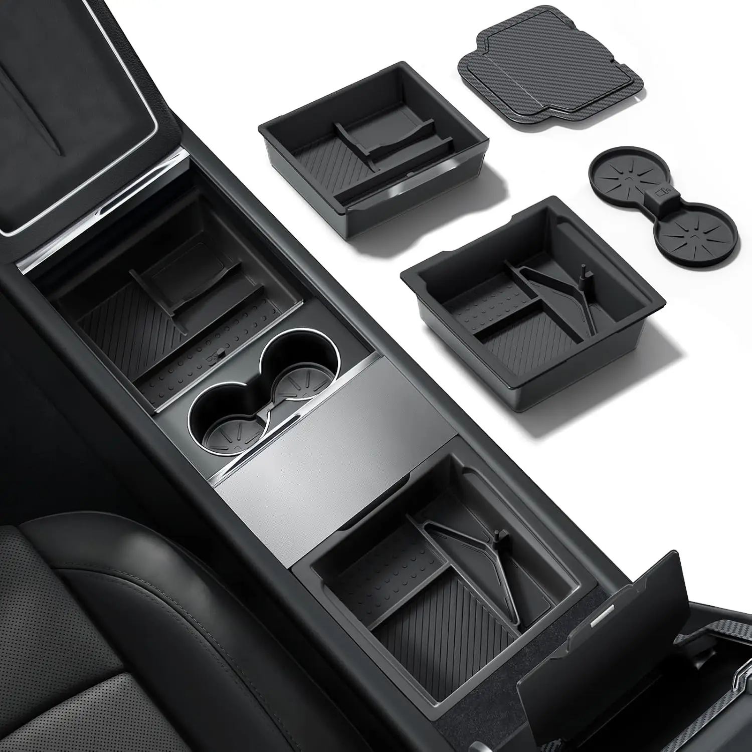 4-in-1 Center Console Organizer Set for Tesla Model Y Juniper & Model 3 Highland Storage Box Interior Accessories
4-in-1 Center Console Organizer Set for Tesla Model Y Juniper & Model 3 Highland Storage Box Interior Accessories