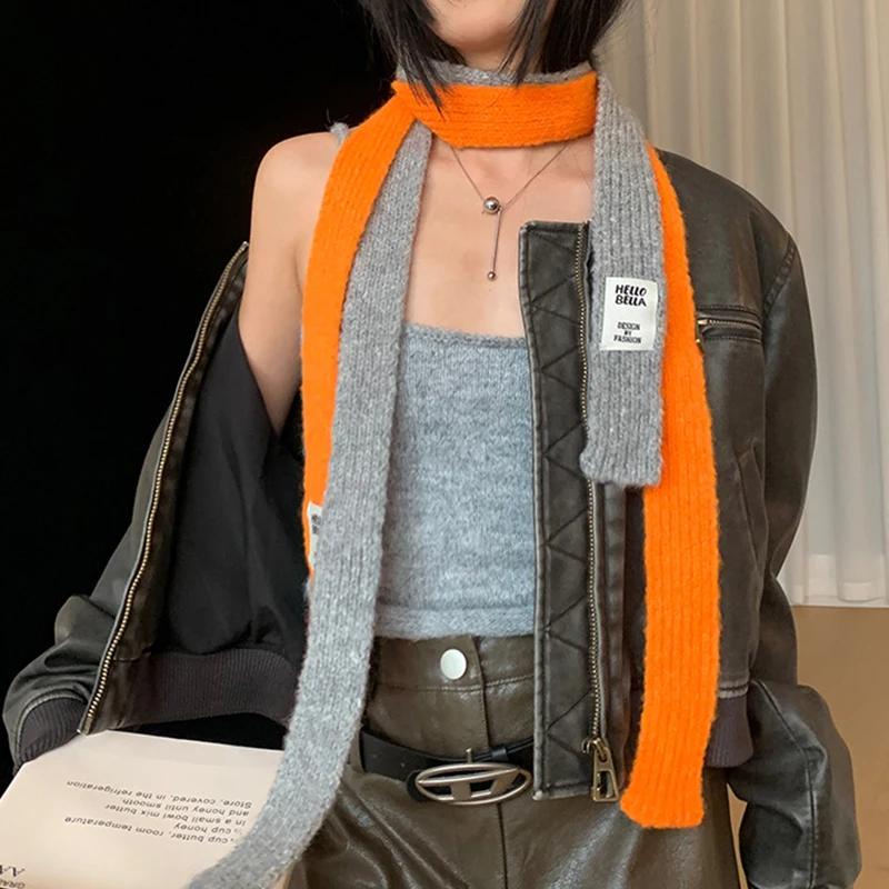 Korean Knitted Long Strip Thin Scarf Casual Letter Patch Narrow Scarf Y2K Spicy Girl Small Scarf Women Concave Shape Decoration
Korean Knitted Long Strip Thin Scarf Casual Letter Patch Narrow Scarf Y2K Spicy Girl Small Scarf Women Concave Shape Decoration