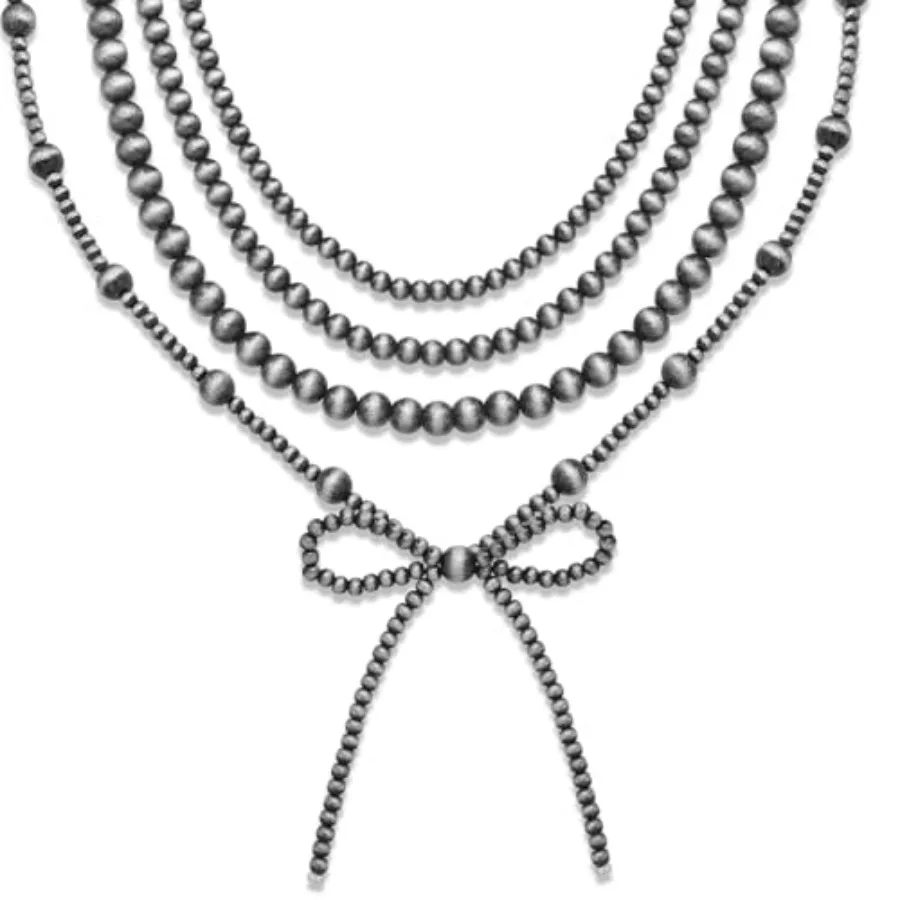 4pcs Western Navajo Pearl Stackble Necklace Jewelry For Women Beaded Chain Bow Pendant Boho Handmade Long Layered Country Conce
4pcs Western Navajo Pearl Stackble Necklace Jewelry For Women Beaded Chain Bow Pendant Boho Handmade Long Layered Country Conce