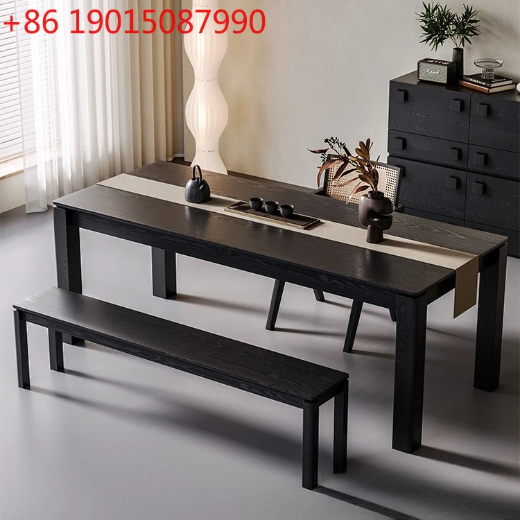 Modern simple black creative solid wood dining table household multi-person design negotiation bed and breakfast dining table
Modern simple black creative solid wood dining table household multi-person design negotiation bed and breakfast dining table