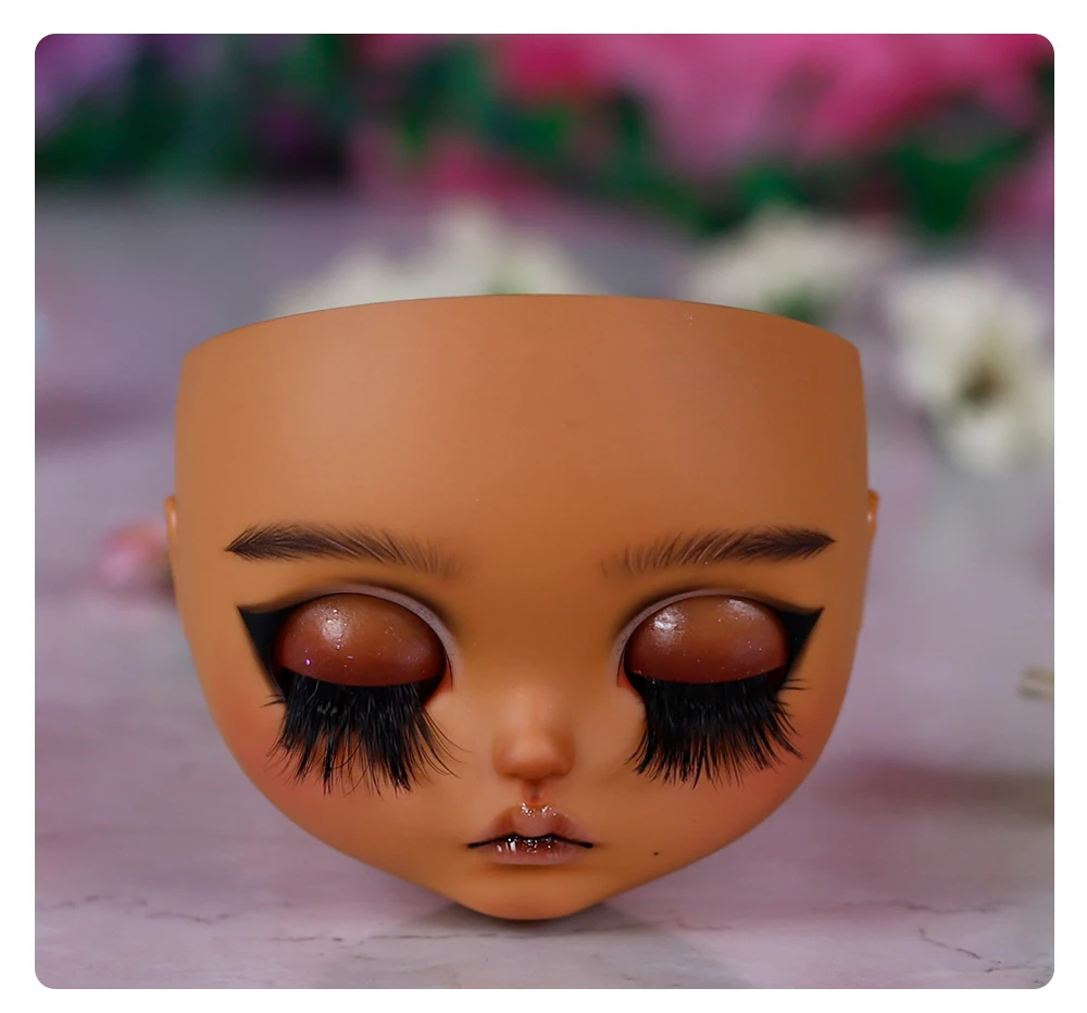 Custom Neo Blythe Doll Faceplate with Hand-Painted Makeup & Pull String 14 Custom Neo Blythe Doll Faceplate with Hand-Painted Makeup & Pull String 14