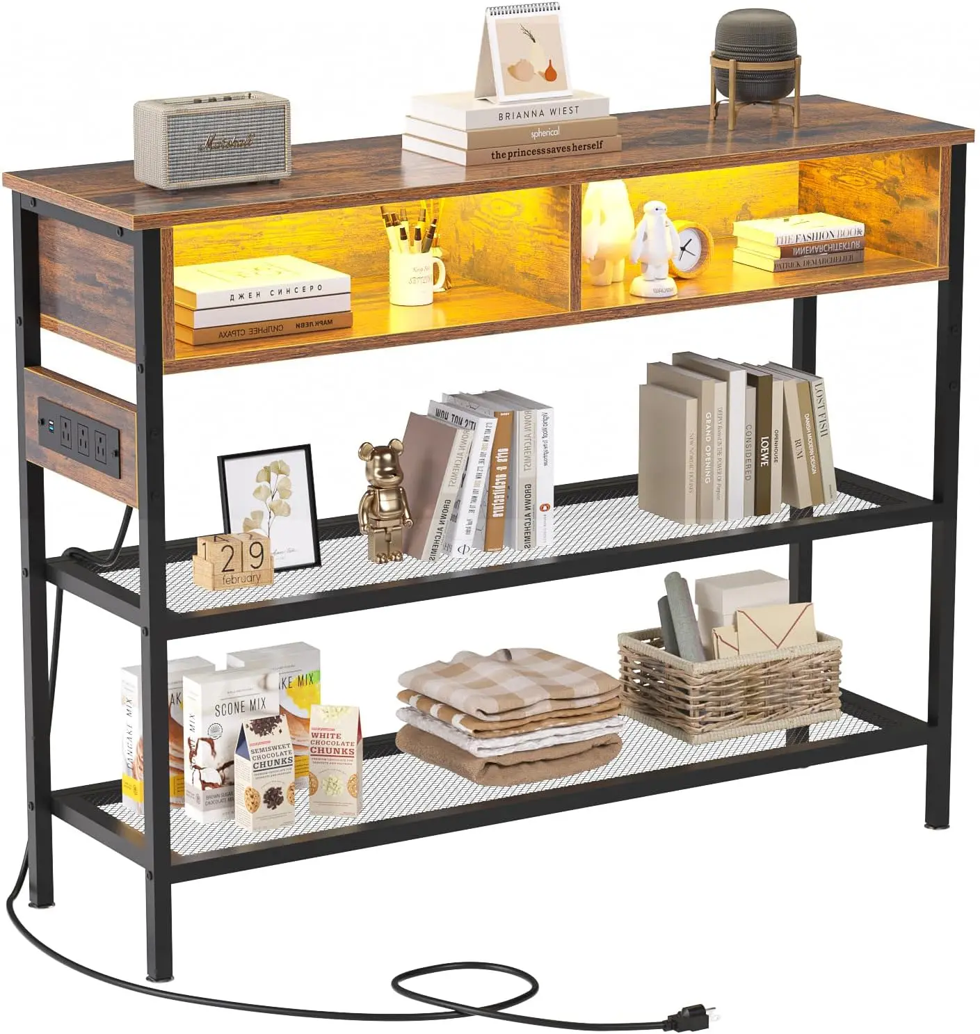 HAIOOU Console Table with Outlets & USB Ports, 41" Entryway Table with Metal Shelves, 2 Open Storage Drawers
HAIOOU Console Table with Outlets & USB Ports, 41" Entryway Table with Metal Shelves, 2 Open Storage Drawers