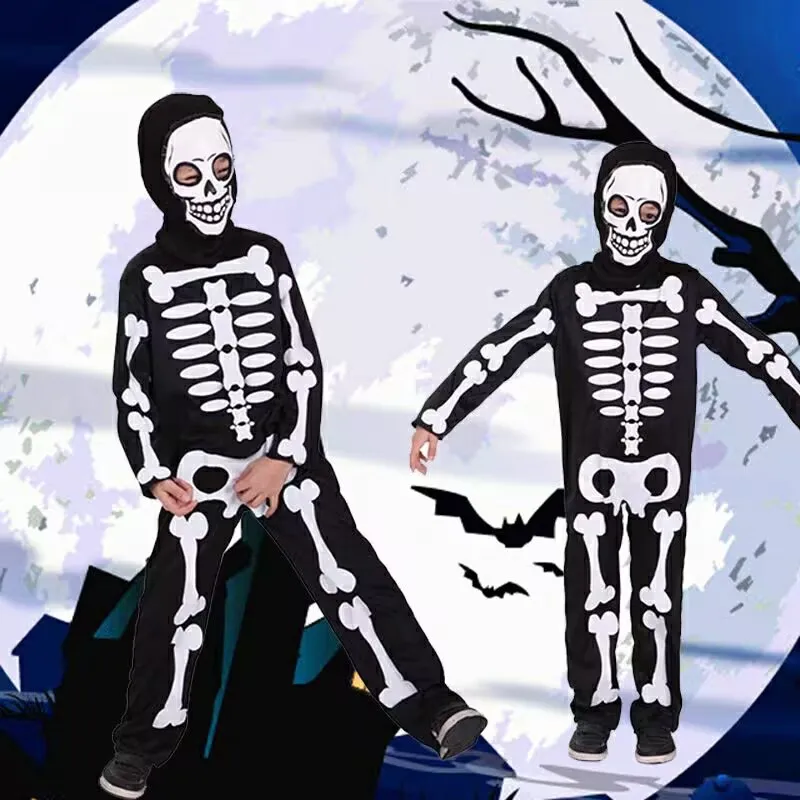 Halloween Carnival Outfits Child Cosplay Costume Bone Skeleton Jumpsuit Hooded Romper For Kids Boy Girls
Halloween Carnival Outfits Child Cosplay Costume Bone Skeleton Jumpsuit Hooded Romper For Kids Boy Girls