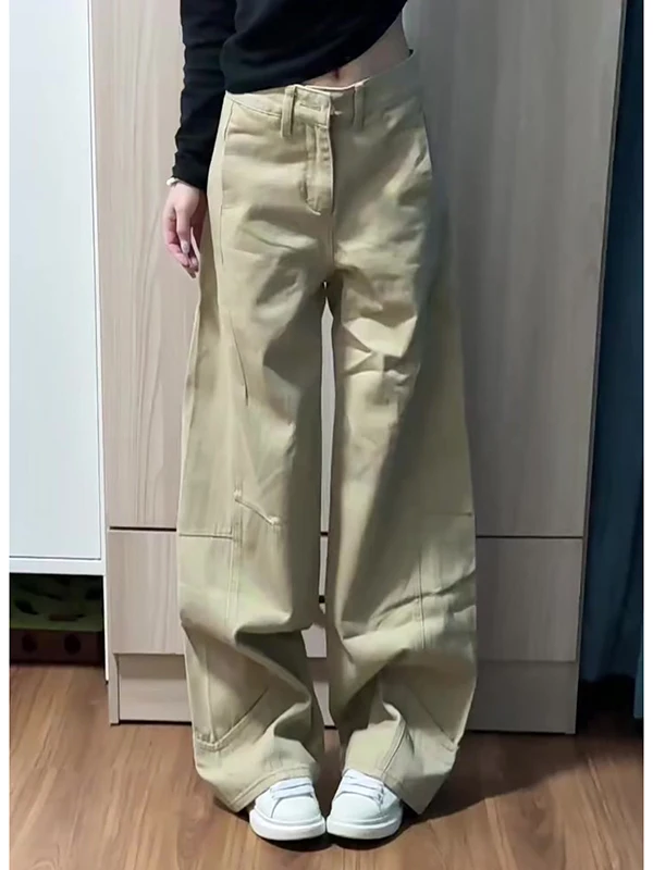 Ретро-джинсы в американском стиле, цвет хаки, широкие штанины, женские, осенне-зимние, с высокой талией, свободные, прямого кроя, длинные, повседневные
Ретро-джинсы в американском стиле, цвет хаки, широкие штанины, женские, осенне-зимние, с высокой талией, свободные, прямого кроя, длинные, повседневные