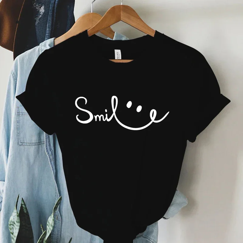 Fashion Shirts Funny Graphic Tee Shirt Youthful Woman Clothes Smile Face Shirts Shorts Sleeves Tops for Women
Fashion Shirts Funny Graphic Tee Shirt Youthful Woman Clothes Smile Face Shirts Shorts Sleeves Tops for Women