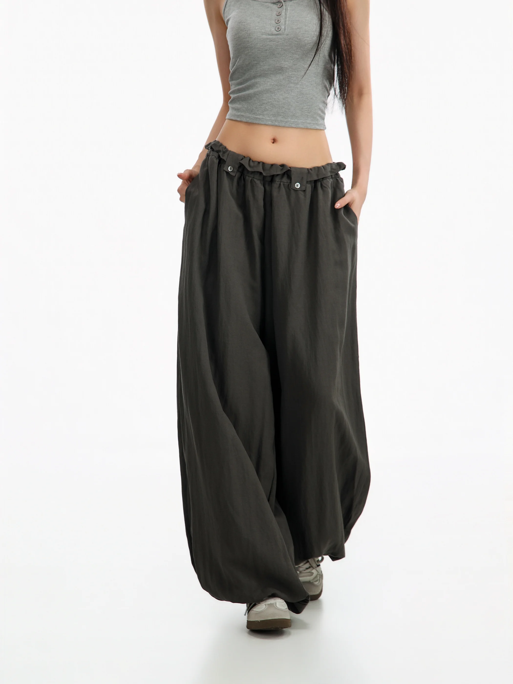 Casual Wide Leg Floor-Length Women's Pants Button Waist Loose Slimming Drapey Long Trousers CTBCAPTAINBEER Beer Captain
Casual Wide Leg Floor-Length Women's Pants Button Waist Loose Slimming Drapey Long Trousers CTBCAPTAINBEER Beer Captain