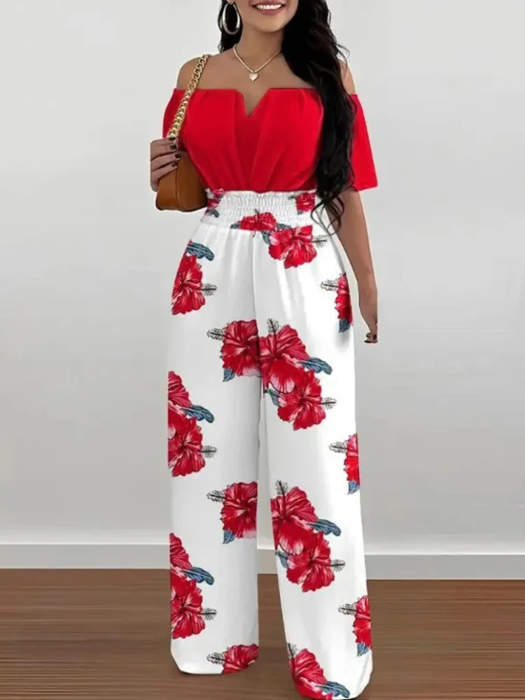 Summer Elegant Off Shoulder Women's Jumpsuit 2025 Fashion Trend Casual Short Sleeve Wide Leg Pants Jumpsuits for Women Overalls
Summer Elegant Off Shoulder Women's Jumpsuit 2025 Fashion Trend Casual Short Sleeve Wide Leg Pants Jumpsuits for Women Overalls