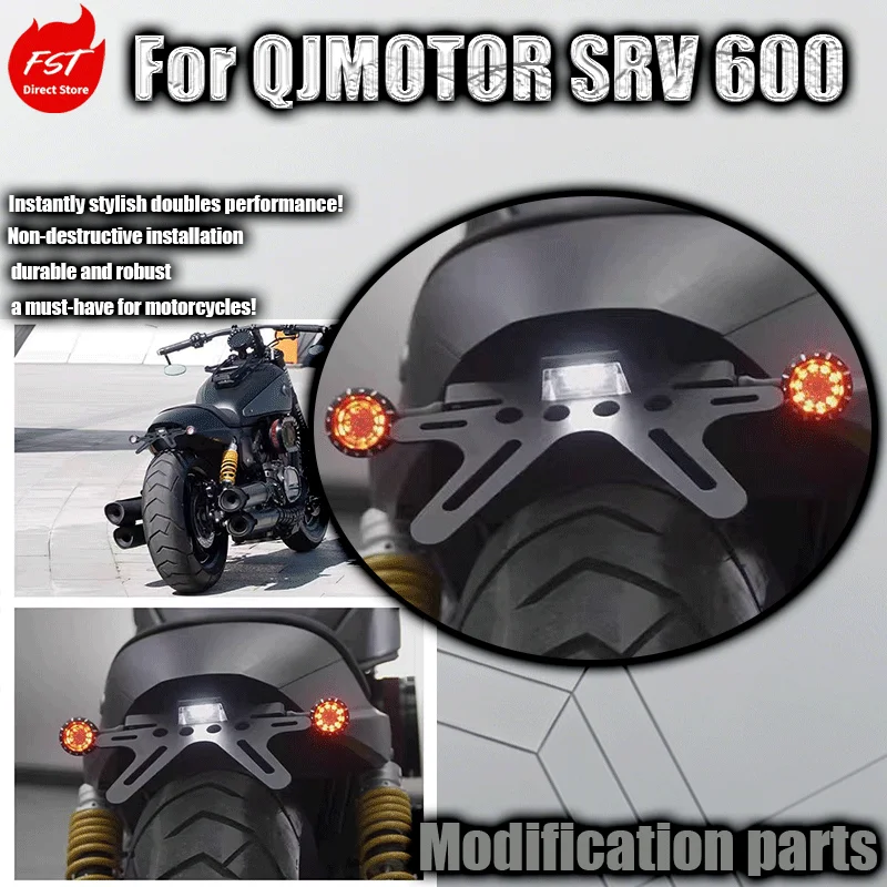 For QJ SRK 600 Retro Short Tail Modified License Plate Bracket with Turn Signal, Stainless Steel Mount Accessories for QJ Motor
For QJ SRK 600 Retro Short Tail Modified License Plate Bracket with Turn Signal, Stainless Steel Mount Accessories for QJ Motor