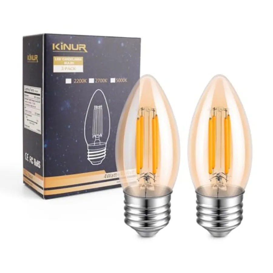 E26 Dimmable Amber LED Light Bulbs.40 Watt Candelabra Light Bulbs Equivalent, Dimmable B11 Candelabra Base LED Bulbs, 2200K, 36
E26 Dimmable Amber LED Light Bulbs.40 Watt Candelabra Light Bulbs Equivalent, Dimmable B11 Candelabra Base LED Bulbs, 2200K, 36