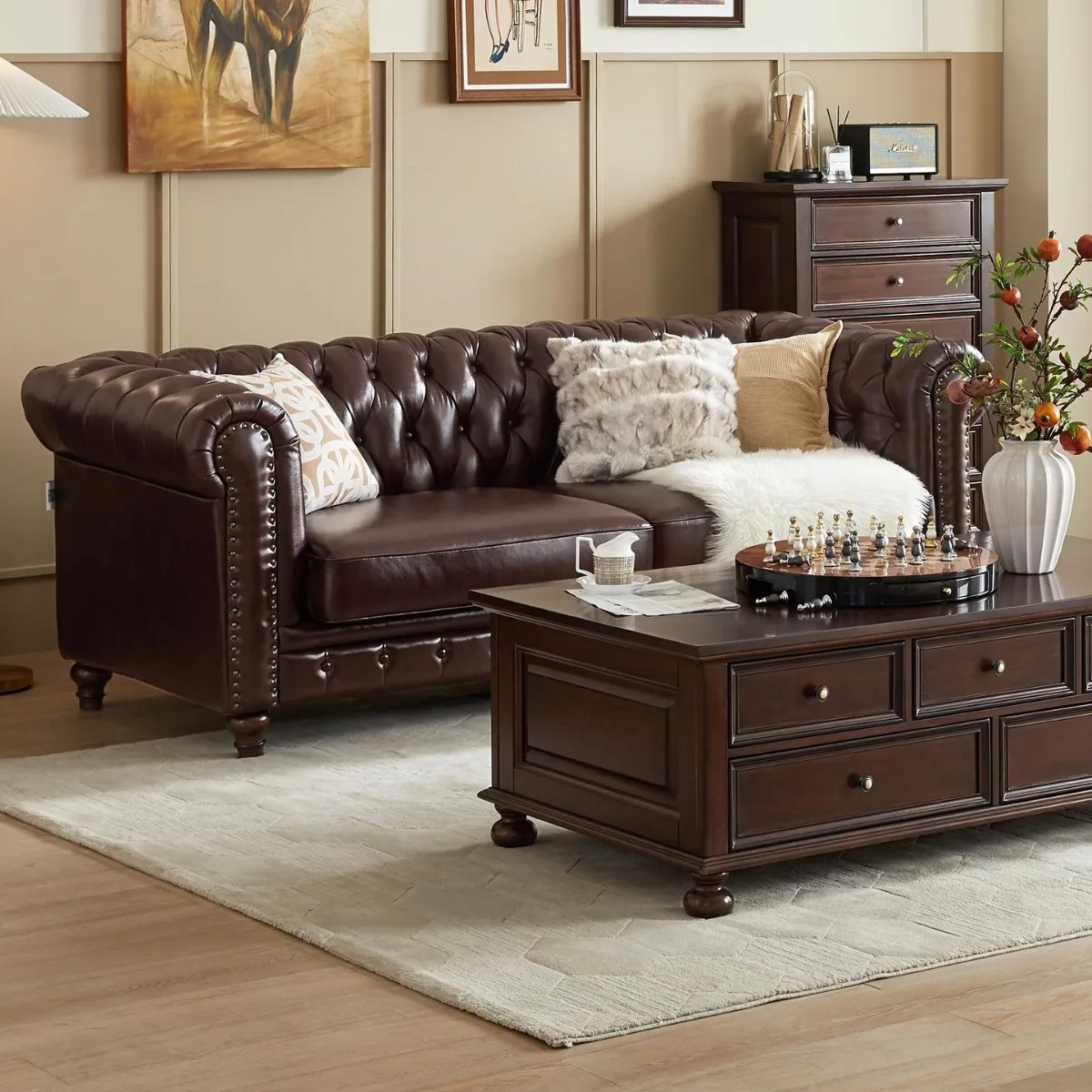 Sofa living room solid wood home three-person leather straight row leather sofa combination
Sofa living room solid wood home three-person leather straight row leather sofa combination