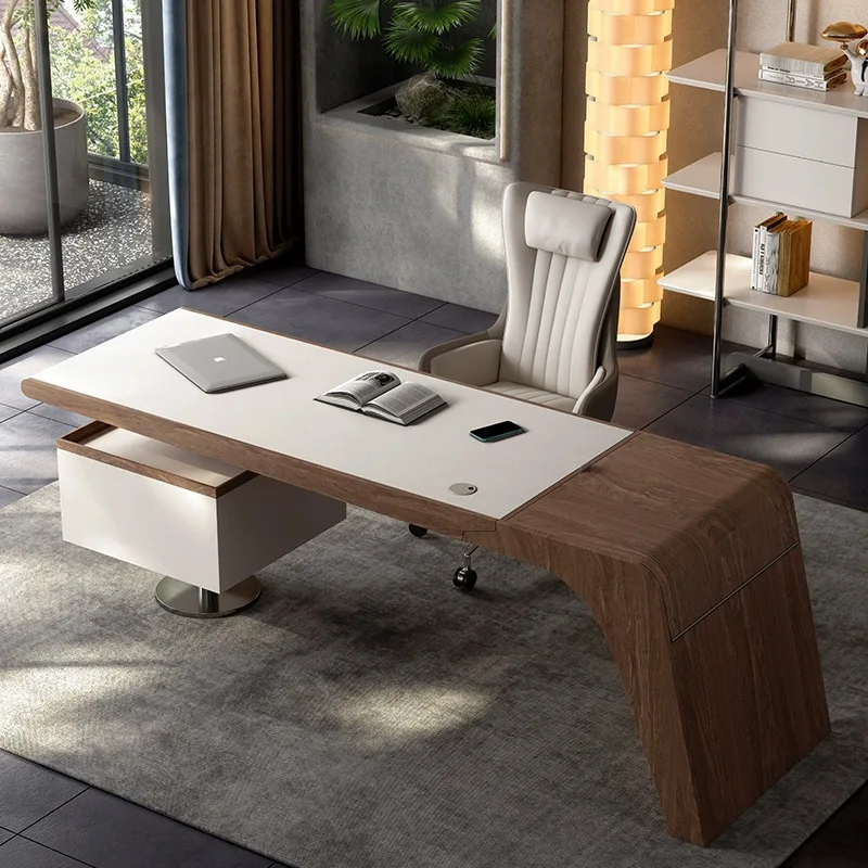 LMM high-end villa home solid wood writing desk Italian walnut veneer table and chair combination
LMM high-end villa home solid wood writing desk Italian walnut veneer table and chair combination