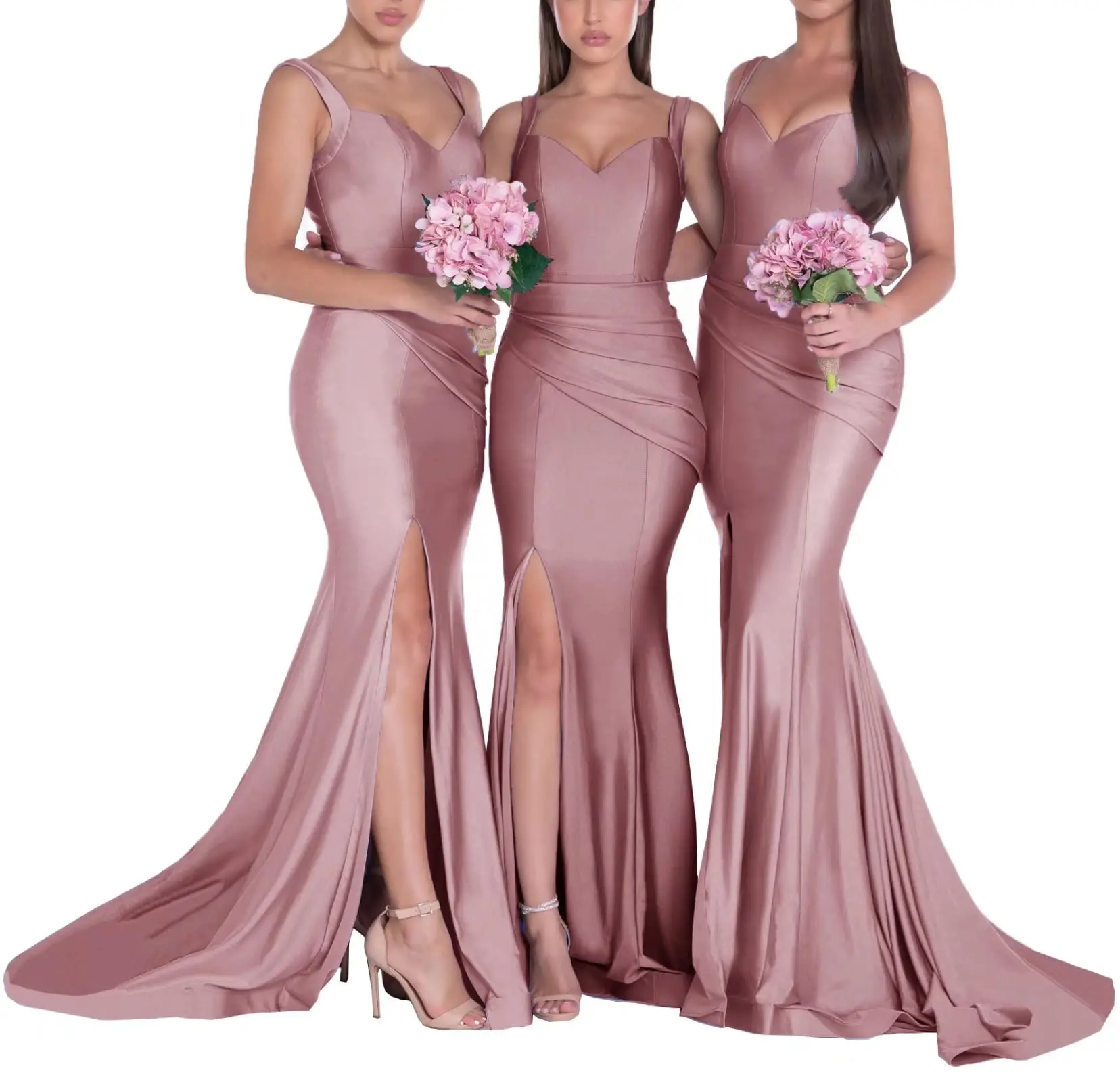 V Neck Mermaid Bridesmaid Dresses Long Satin Slit Formal Prom Evening Gowns Wedding Guest Dresses for Women
V Neck Mermaid Bridesmaid Dresses Long Satin Slit Formal Prom Evening Gowns Wedding Guest Dresses for Women