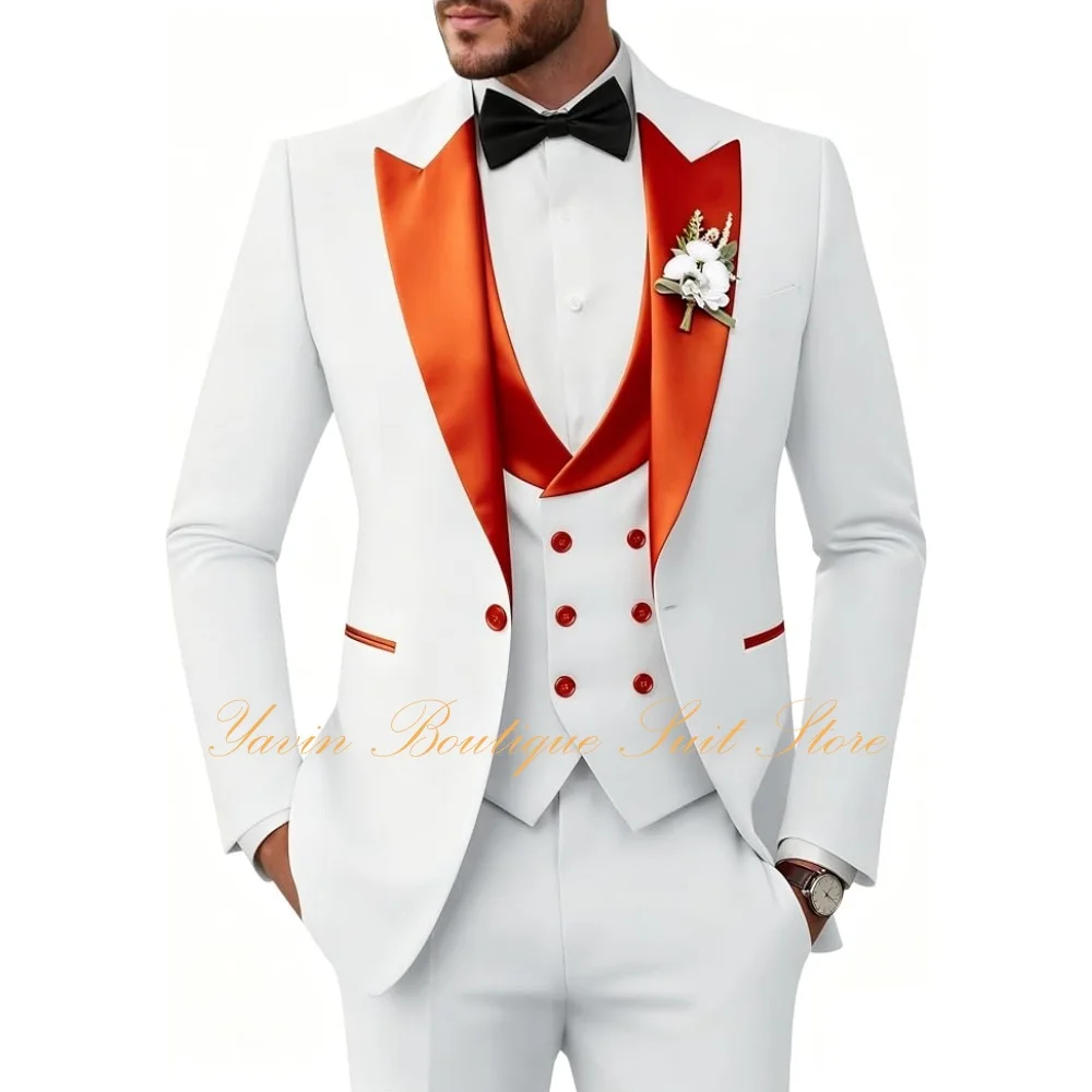 Wedding Tuxedo for Mens 3 Piece Suits Formal Men Tuxedos Slim Fit Double-Breasted Prom Satin Peaked Lapel Men's Suits
Wedding Tuxedo for Mens 3 Piece Suits Formal Men Tuxedos Slim Fit Double-Breasted Prom Satin Peaked Lapel Men's Suits