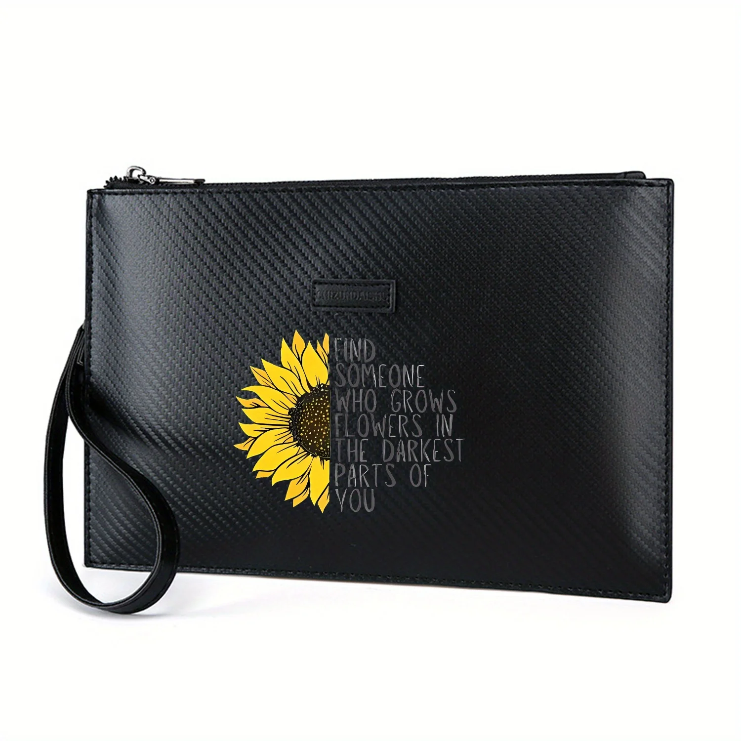 Sunflower with positive words. Elegant Printed PU Men's Handbag Fashionable and Practical for Everyday Carry
Sunflower with positive words. Elegant Printed PU Men's Handbag Fashionable and Practical for Everyday Carry