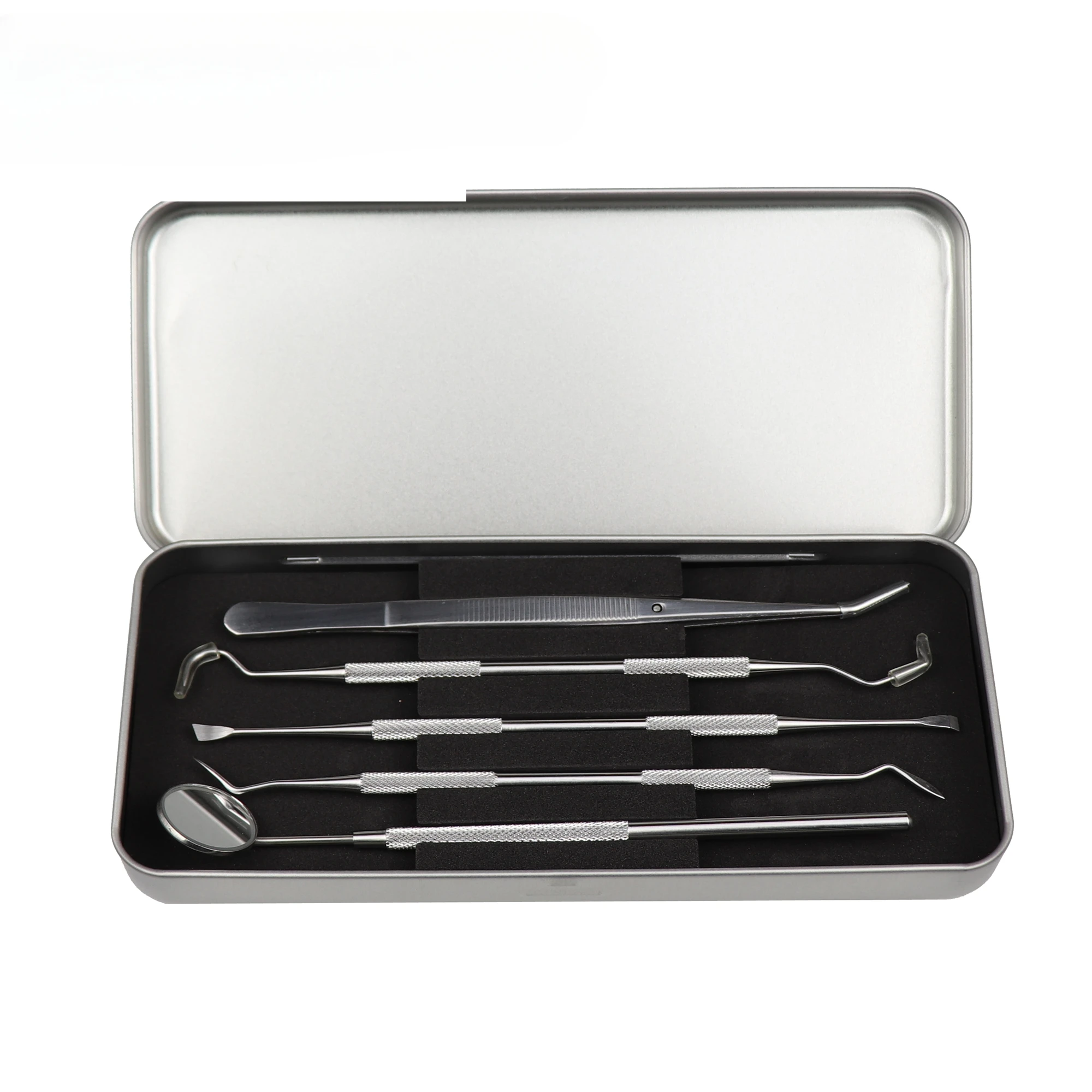 Dentals Instruments Stainless Steel Dentals Examinations Set with Metals Box Package Dentalss Tools
Dentals Instruments Stainless Steel Dentals Examinations Set with Metals Box Package Dentalss Tools