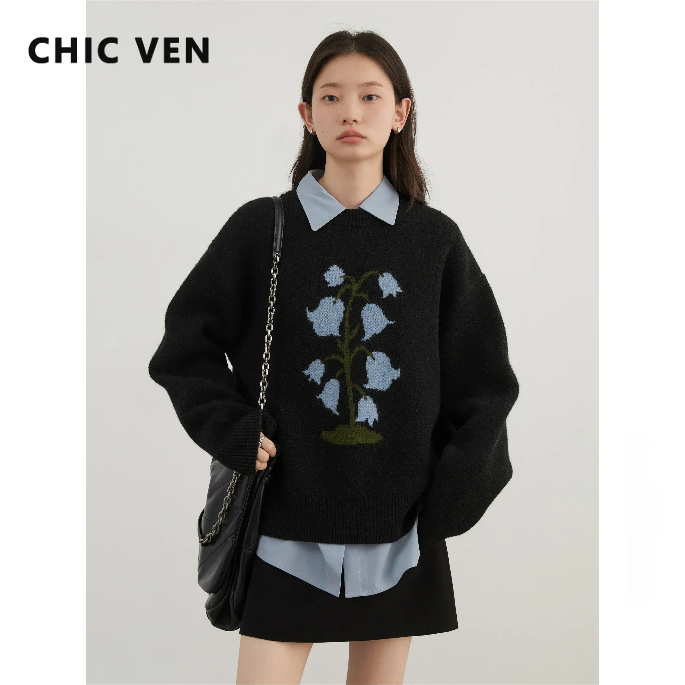 CHIC VEN женские свитера свободные новые кашемировые джемперы с круглым вырезом и цветочным принтом теплый толстый женский вязаный свитер осень-зима 2024
CHIC VEN женские свитера свободные новые кашемировые джемперы с круглым вырезом и цветочным принтом теплый толстый женский вязаный свитер осень-зима 2024