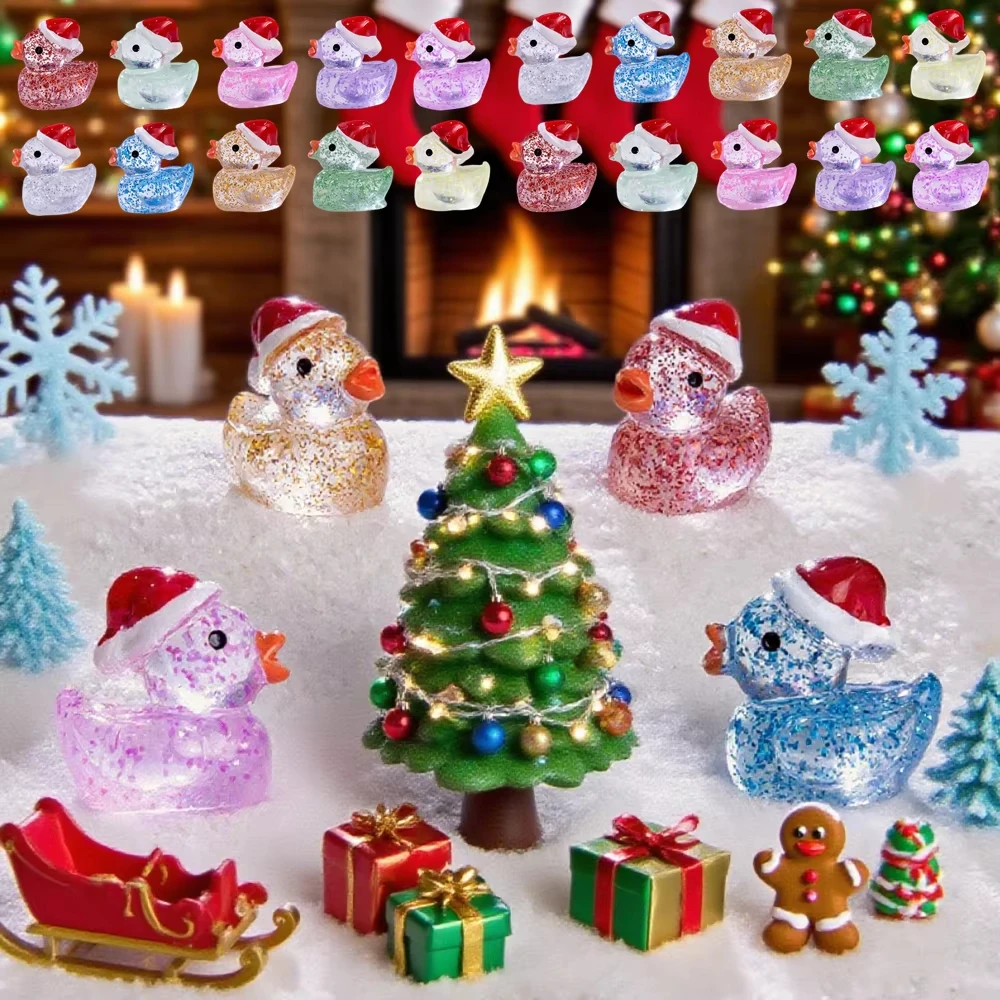 60pcs Mini Resin Christmas Duck Cute Decoration Garden Micro Landscape Model Accessories Creative Home Christmas Festival Gift 
60pcs Mini Resin Christmas Duck Cute Decoration Garden Micro Landscape Model Accessories Creative Home Christmas Festival Gift