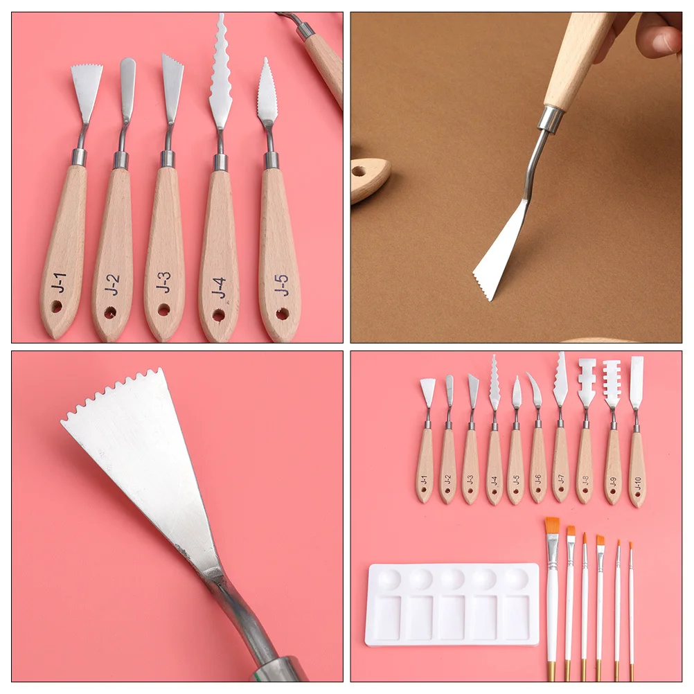 6Pcs Professional Painting Spatulas Stainless Steel Blades Wood Handles for Oil Acrylic Painting Color Mixing Art Tools
6Pcs Professional Painting Spatulas Stainless Steel Blades Wood Handles for Oil Acrylic Painting Color Mixing Art Tools