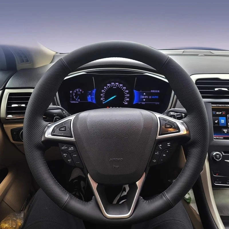DIY Hand Sewn Leather Steering Wheel Cover Wrap For Ford Edge L Explorer Escape Mondeo Focus Escort Car Interior Accessories
DIY Hand Sewn Leather Steering Wheel Cover Wrap For Ford Edge L Explorer Escape Mondeo Focus Escort Car Interior Accessories