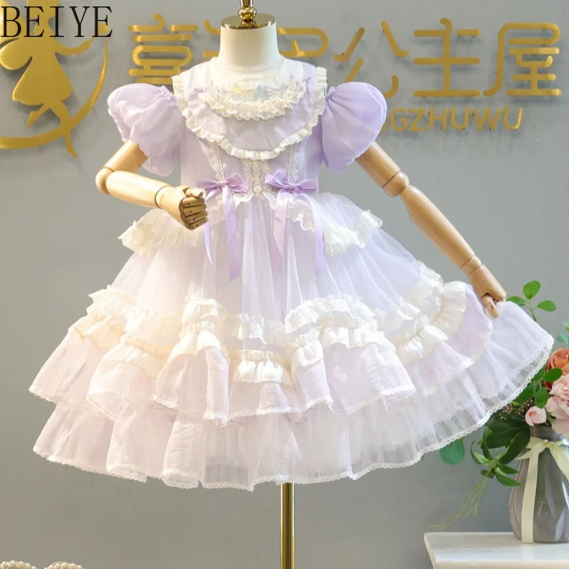 Sweet Lolita Girls Birthday Dress Light Purple Puff Sleeve Tiered Tulle Gown Lace Ruffle Kids Princess Dress for Cosplay Parties
Sweet Lolita Girls Birthday Dress Light Purple Puff Sleeve Tiered Tulle Gown Lace Ruffle Kids Princess Dress for Cosplay Parties