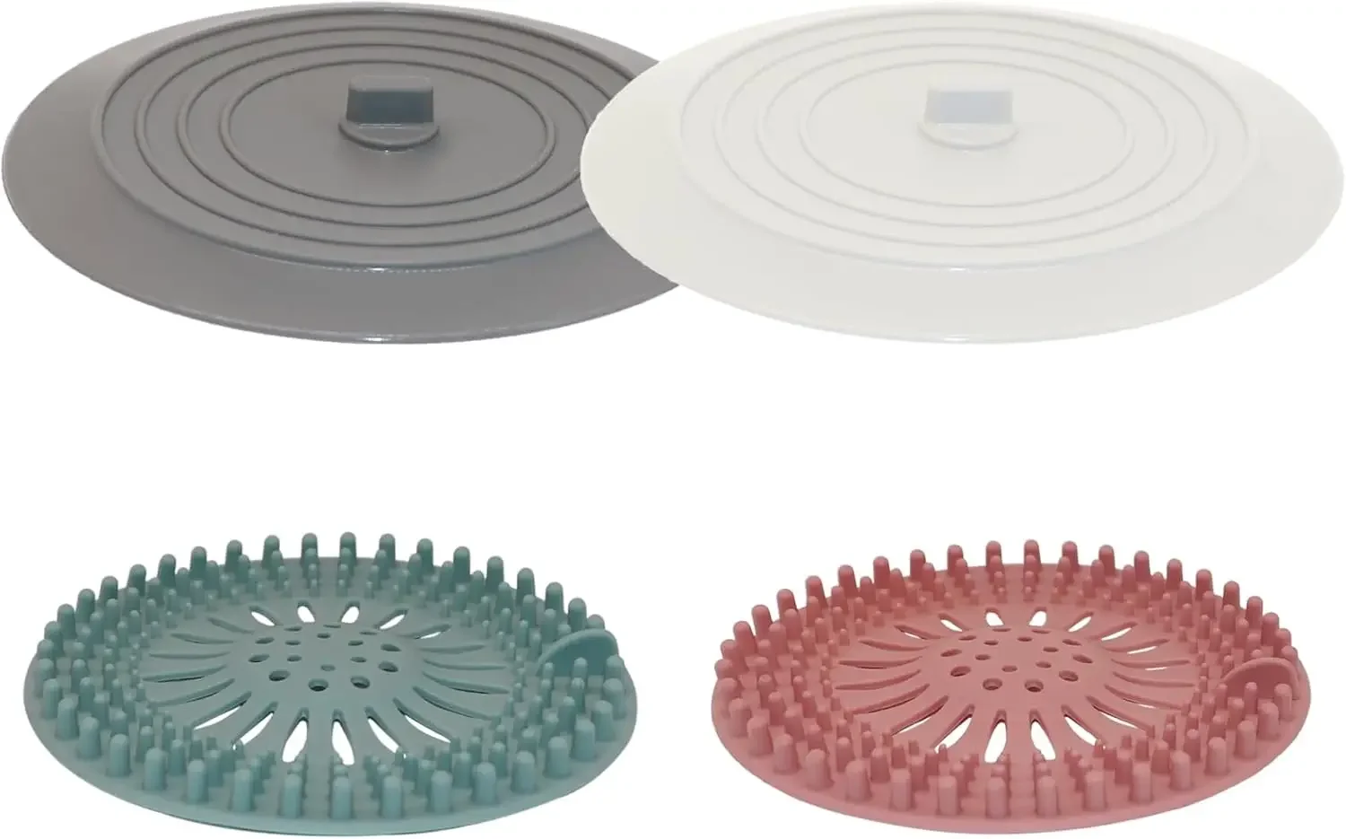 Shower Drain Hair Catcher & Tub Stopper, Silicone Bathtub Plug, 4 Pack for Bathroom Kitchen Laundry
Shower Drain Hair Catcher & Tub Stopper, Silicone Bathtub Plug, 4 Pack for Bathroom Kitchen Laundry