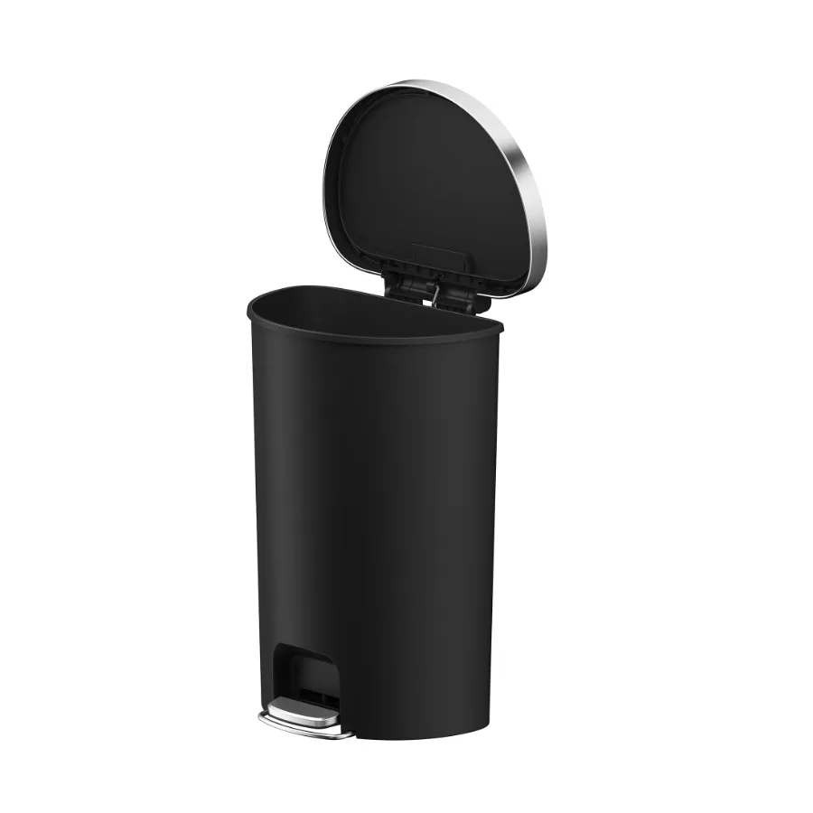 Large Kitchen Trash Can, 14.5 Gallon Plastic Semi Round Step Garbage Bin with Soft Close Lid, Black
Large Kitchen Trash Can, 14.5 Gallon Plastic Semi Round Step Garbage Bin with Soft Close Lid, Black