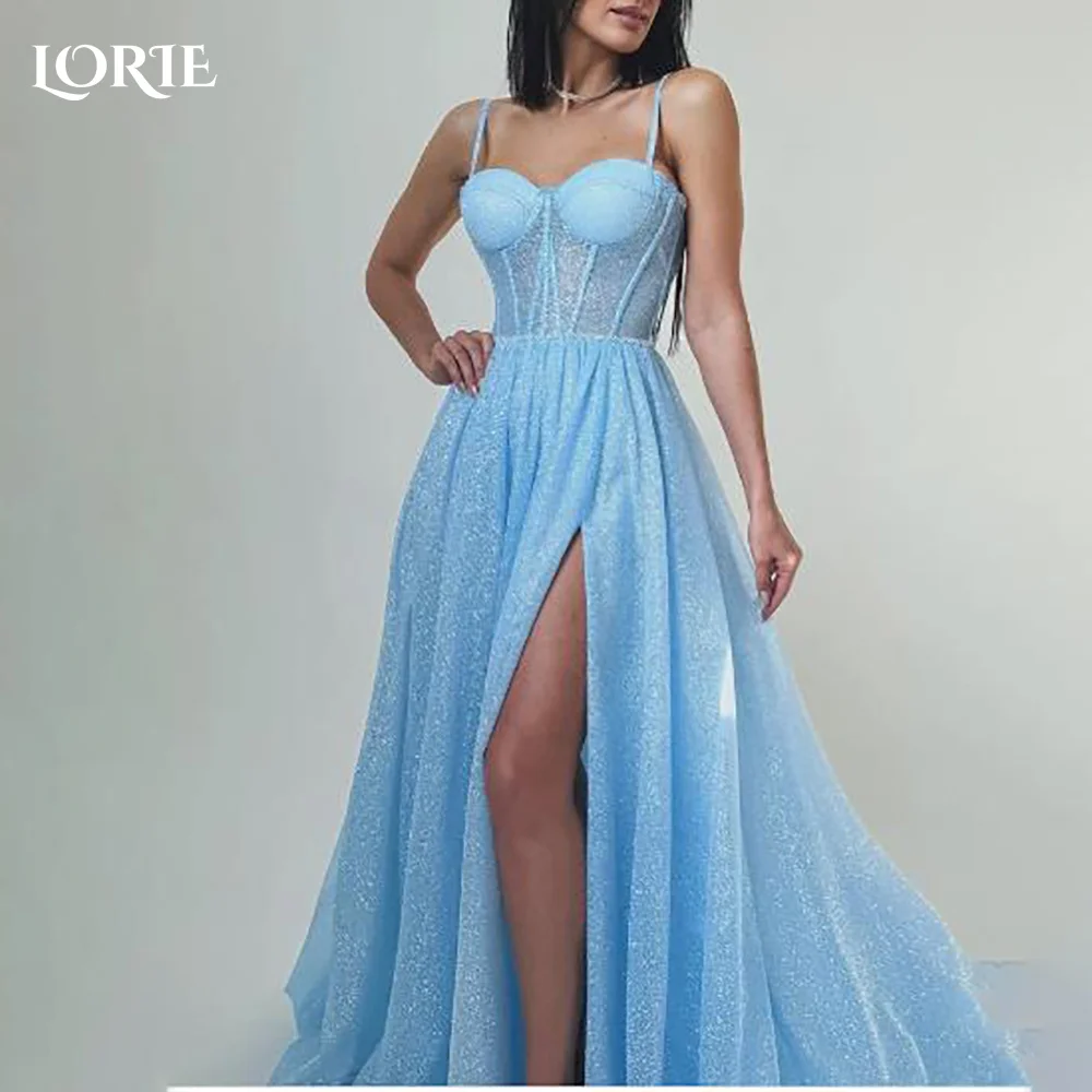 LORIE Spaghetti Straps Evening Dress Shiny Slit Corset Party Gown A-Line Sweetheart Princess Saudi Party Prom Dress Customized
LORIE Spaghetti Straps Evening Dress Shiny Slit Corset Party Gown A-Line Sweetheart Princess Saudi Party Prom Dress Customized