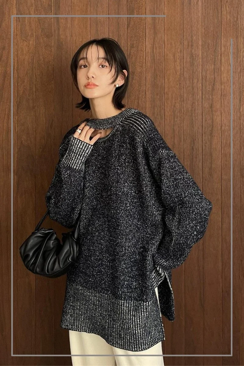 Двусторонний вязаный свитер Clane: модный, теплый, универсальный, осенне-зимний женский топ с круглым вырезом и длинными рукавами
Двусторонний вязаный свитер Clane: модный, теплый, универсальный, осенне-зимний женский топ с круглым вырезом и длинными рукавами