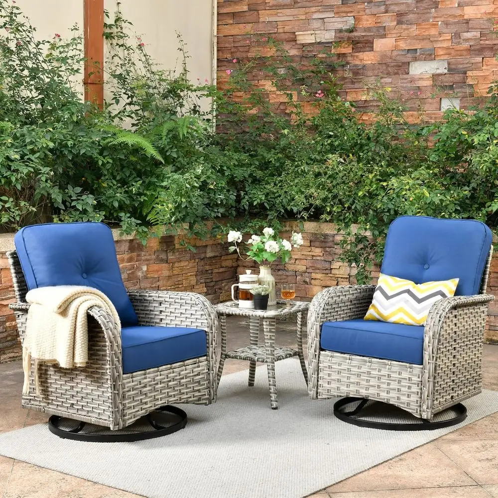 Outdoor Swivel Rocker Patio Chairs with Side Table,Wicker Swivel Rocking Chair Set o 2,3PCS High Back Wicker Patio urniture Set
Outdoor Swivel Rocker Patio Chairs with Side Table,Wicker Swivel Rocking Chair Set o 2,3PCS High Back Wicker Patio urniture Set