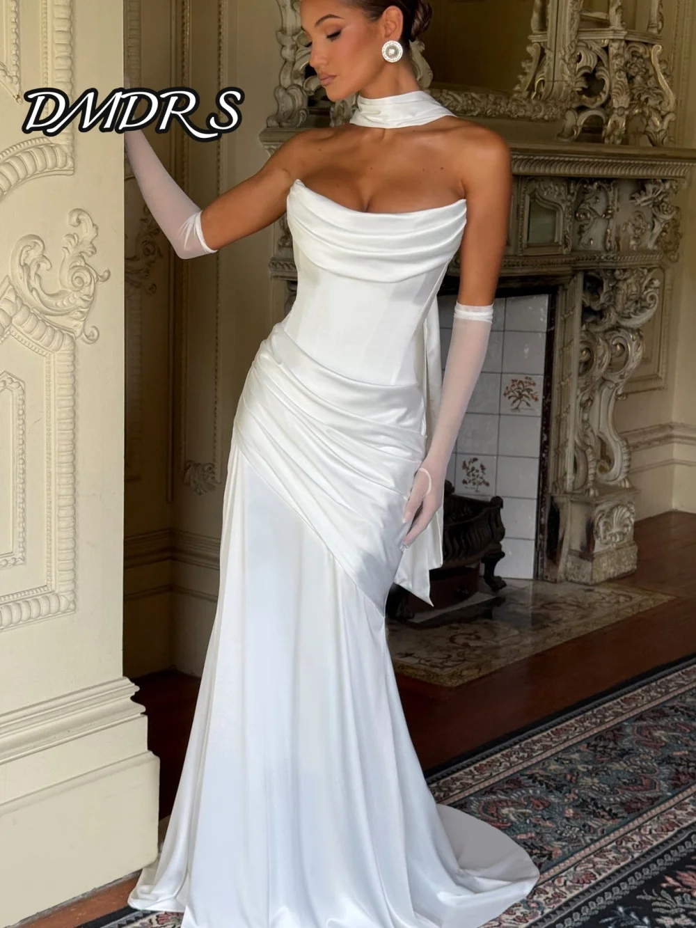 Romantic Strapless Evening Dress Charming Satin A-Line Party Gown Classic Sleeveless Floor-Length Party Dresses فساتين سهرة
Romantic Strapless Evening Dress Charming Satin A-Line Party Gown Classic Sleeveless Floor-Length Party Dresses فساتين سهرة