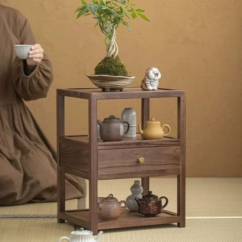 Black walnut wooden table side coffee table shelf Wenwan figure display cabinet
Black walnut wooden table side coffee table shelf Wenwan figure display cabinet