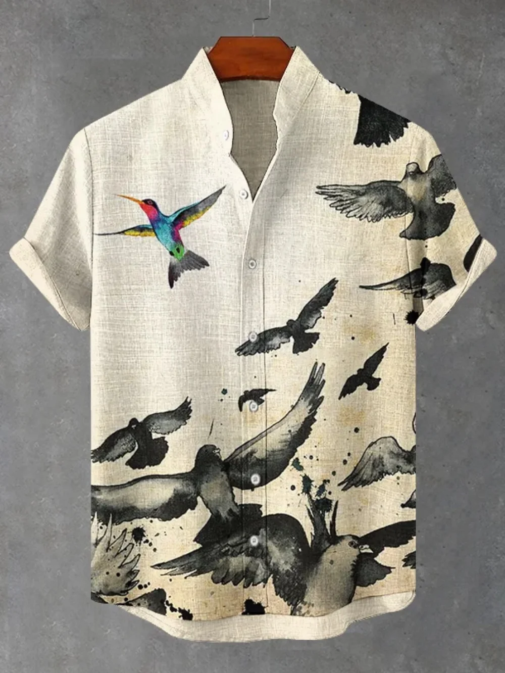 Men's Trendy Printed Linen Short Sleeved Shirt Stand up Collar High-Quality Outdoor Streetwear Fashionable Casual Clothing
Men's Trendy Printed Linen Short Sleeved Shirt Stand up Collar High-Quality Outdoor Streetwear Fashionable Casual Clothing