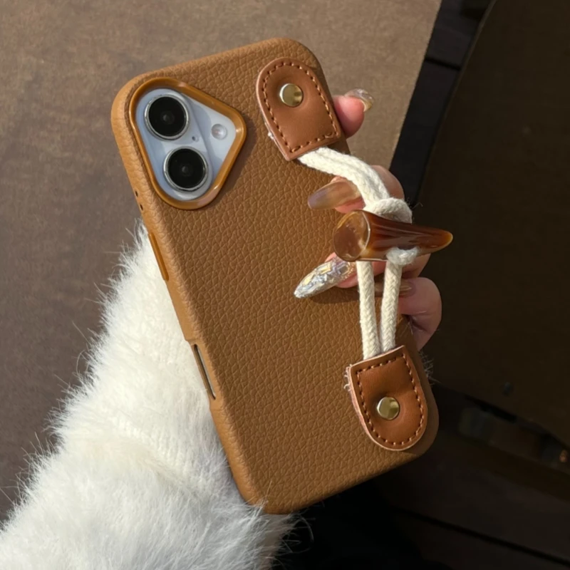 3 in 1 Leather Wrist Strap Case For iPhone 16 14 Plus 13 15 Pro Max Sponges Textured Camera Protection Shockproof Back Cover
3 in 1 Leather Wrist Strap Case For iPhone 16 14 Plus 13 15 Pro Max Sponges Textured Camera Protection Shockproof Back Cover