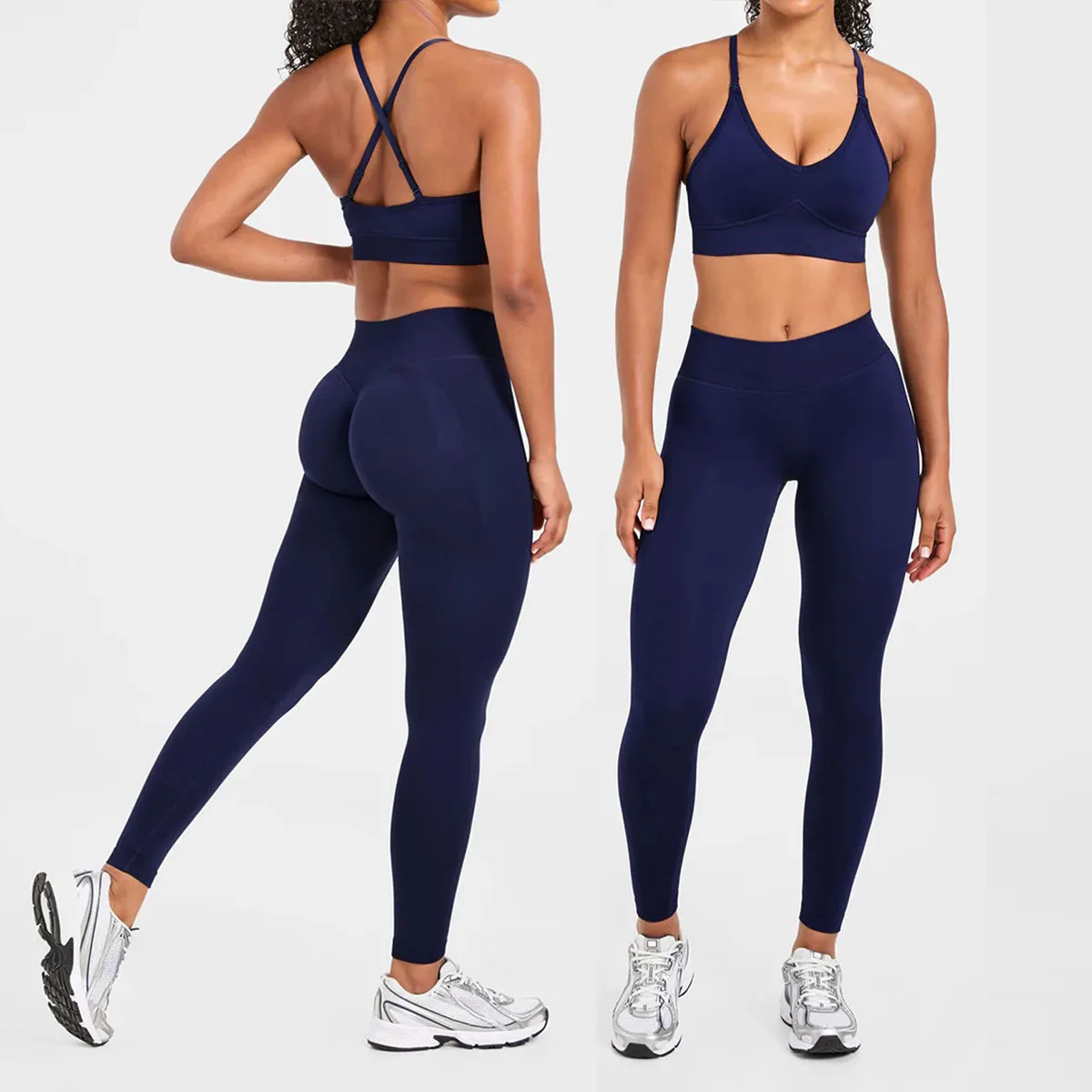 Women's Tracksuits 2PCS High-Waisted Seamless Yoga Pants with Peach Butt Lifting Shorts - Gym Tights Yoga Crop Top & Sports Set
Women's Tracksuits 2PCS High-Waisted Seamless Yoga Pants with Peach Butt Lifting Shorts - Gym Tights Yoga Crop Top & Sports Set