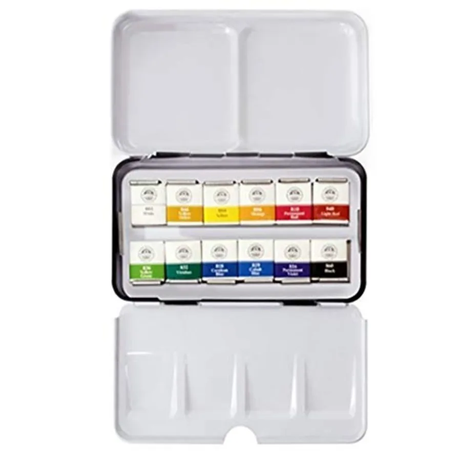 Professional Half Pan Size Water Set in Tin Case/Integral Mixing Palette in The lid
Professional Half Pan Size Water Set in Tin Case/Integral Mixing Palette in The lid