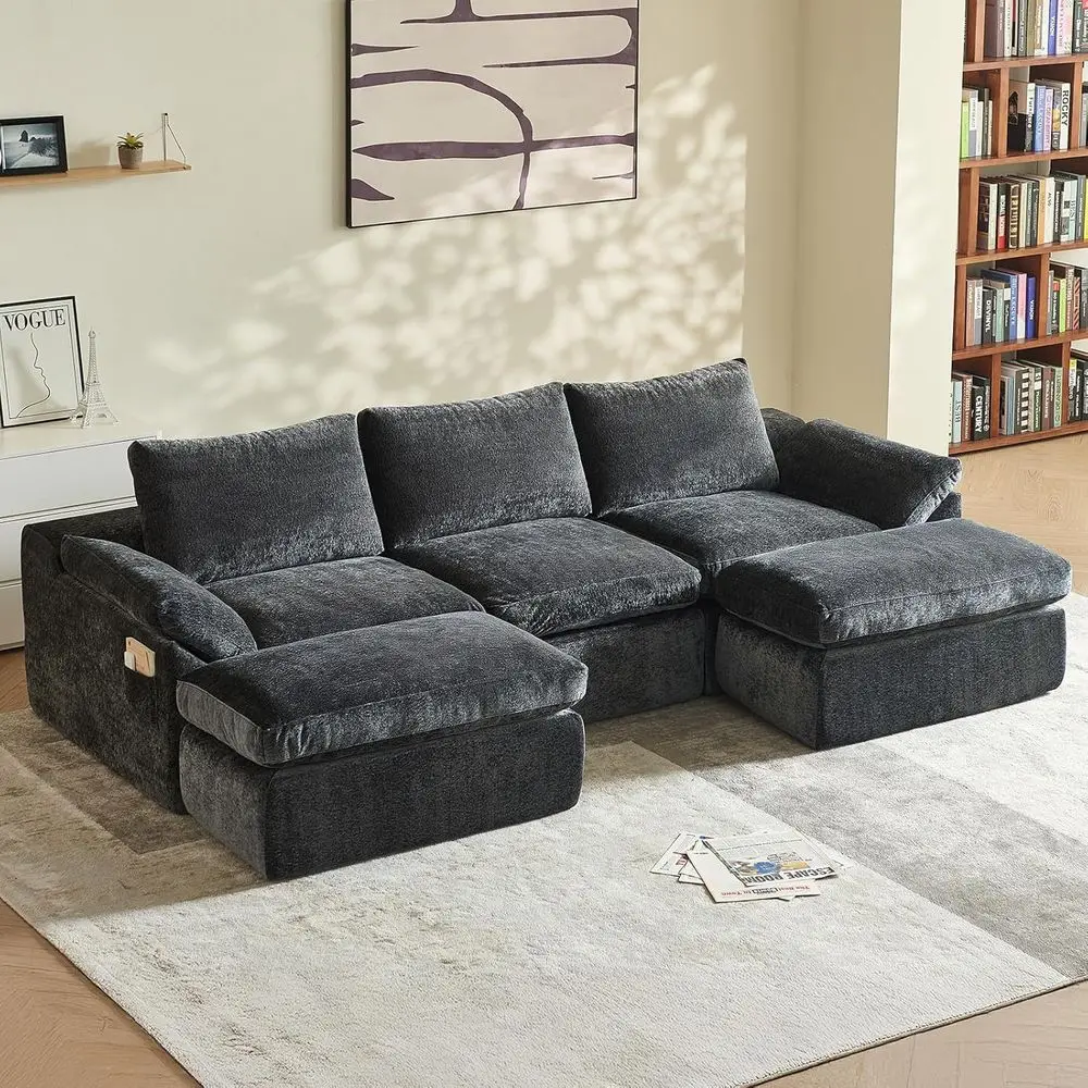 haped Cloud Couch - Utra Sot ular Sectional Soa with 2 Movable Ottoman, Deep Seat BonelCouches or Living Room, Bedroom, Oice, No
haped Cloud Couch - Utra Sot ular Sectional Soa with 2 Movable Ottoman, Deep Seat BonelCouches or Living Room, Bedroom, Oice, No