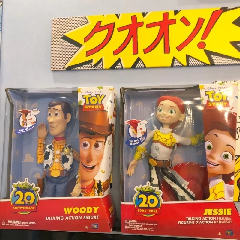 Оригинальные говорящие фигурки Вуди и Джесси из мультфильма «История игрушек» к 20-летию, настольное украшение, модель куклы, коллекционный подарок
Оригинальные говорящие фигурки Вуди и Джесси из мультфильма «История игрушек» к 20-летию, настольное украшение, модель куклы, коллекционный подарок
