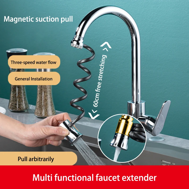 Magnetic Pull-out Faucet For Kitchen And Bathroom Retractable Faucet Extender Multi-function Booster Splash-proof Bubbler
Magnetic Pull-out Faucet For Kitchen And Bathroom Retractable Faucet Extender Multi-function Booster Splash-proof Bubbler