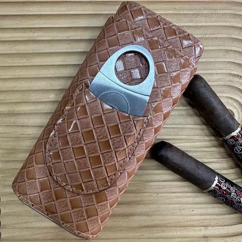 Portable Durable Leather Case Holder 3 Cigar Case Tube Travel Brown Cigar Cedar Humidor With Cigar Cutter 91
Portable Durable Leather Case Holder 3 Cigar Case Tube Travel Brown Cigar Cedar Humidor With Cigar Cutter 91