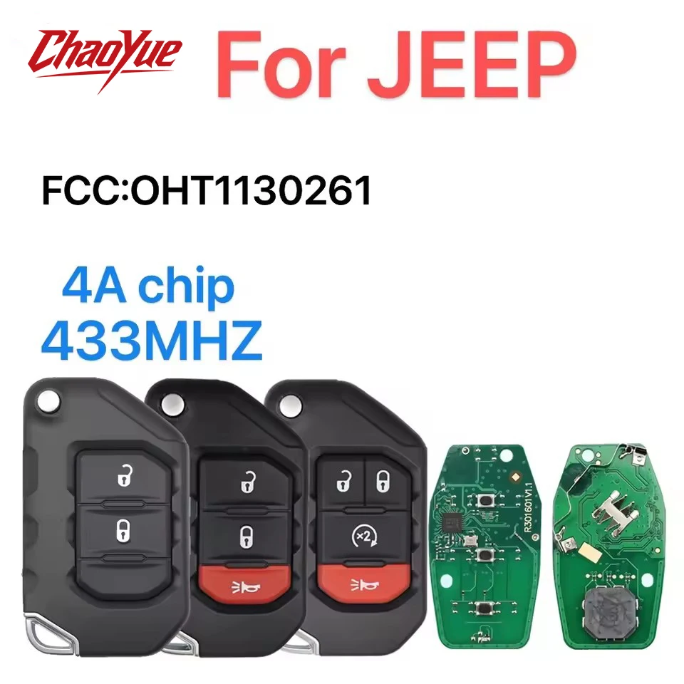 ChaoYue For JEEP Chrysler Wrangler 2018 2019 OHT1130261 68416784AA 433MHZ 4A chip Smart Key
ChaoYue For JEEP Chrysler Wrangler 2018 2019 OHT1130261 68416784AA 433MHZ 4A chip Smart Key