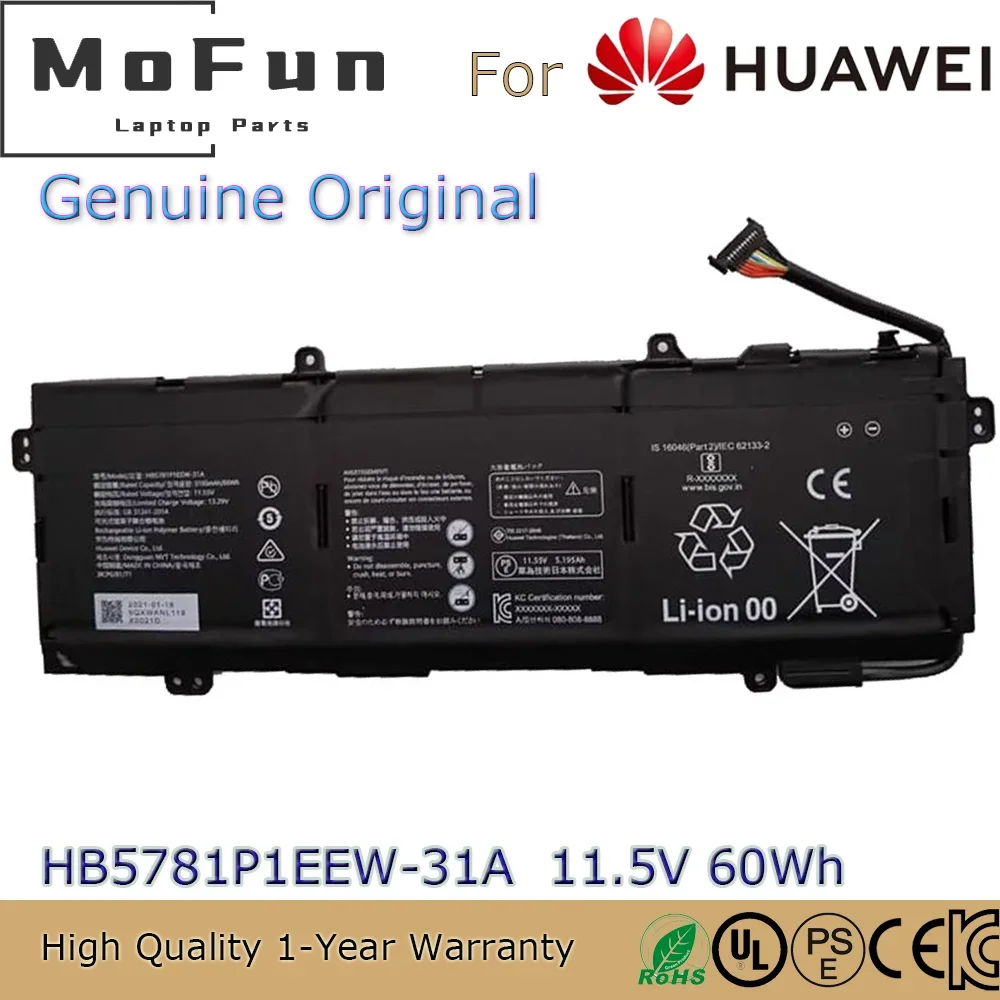 Brand New Original HB5781P1EEW-31A 11.5V 60Wh Laptop Battery for Huawei MateBook 14s 2021 HKD-W76 etc.
Brand New Original HB5781P1EEW-31A 11.5V 60Wh Laptop Battery for Huawei MateBook 14s 2021 HKD-W76 etc.