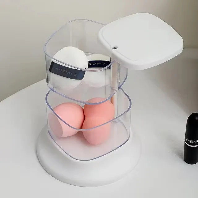 Rotating Puff Storage Box Dust-Proof Small Beauty Egg Cushion Holder Multi-Layer Lipstick Convenient Storage Desktop Storage Box
Rotating Puff Storage Box Dust-Proof Small Beauty Egg Cushion Holder Multi-Layer Lipstick Convenient Storage Desktop Storage Box