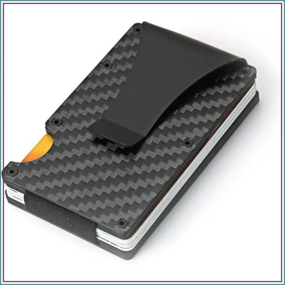Slim Carbon Fiber RFID Blocking Metal Money Clip Wallet for Men, Aluminum Holder for Cash & Credit Cards
Slim Carbon Fiber RFID Blocking Metal Money Clip Wallet for Men, Aluminum Holder for Cash & Credit Cards