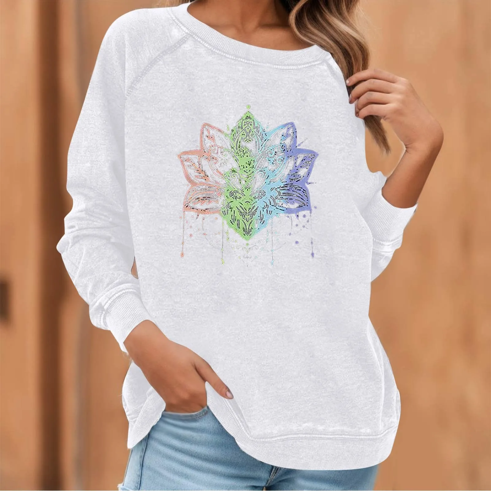 Spring Pullover Sweatshirt For Women Round Neck Sweatshirt Long Sleeve Lightweight Sweatshirt Casual Fashion Printed Blouse
Spring Pullover Sweatshirt For Women Round Neck Sweatshirt Long Sleeve Lightweight Sweatshirt Casual Fashion Printed Blouse