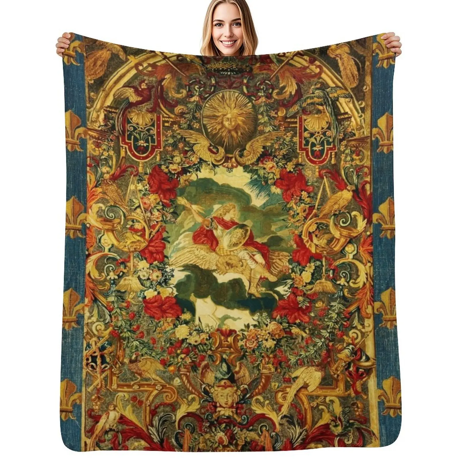 SEASONS AND ELEMENTS, AIR AND JUPITER, LOUIS XIV French Royal Embroidery Tapestry Throw Blanket For Baby Blankets
SEASONS AND ELEMENTS, AIR AND JUPITER, LOUIS XIV French Royal Embroidery Tapestry Throw Blanket For Baby Blankets