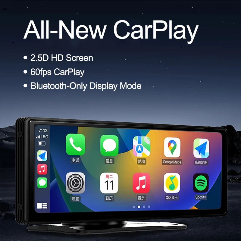 10,26-дюймовый 4K видеорегистратор с беспроводным CarPlay, Android Auto, Wi-Fi, GPS-навигацией и камерой заднего вида для записи видео на приборную панель
10,26-дюймовый 4K видеорегистратор с беспроводным CarPlay, Android Auto, Wi-Fi, GPS-навигацией и камерой заднего вида для записи видео на приборную панель