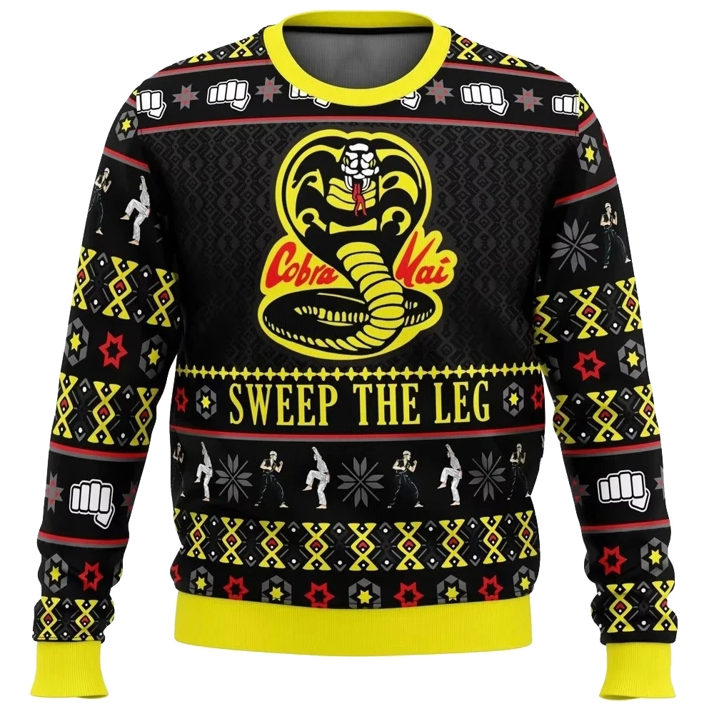 Фильм «Cobra Kai Sweep The Leg» Каратэ Ролевая игра Уродливый рождественский свитер Пуловер с узором Толстовка Harajuku Street Sweater
Фильм «Cobra Kai Sweep The Leg» Каратэ Ролевая игра Уродливый рождественский свитер Пуловер с узором Толстовка Harajuku Street Sweater