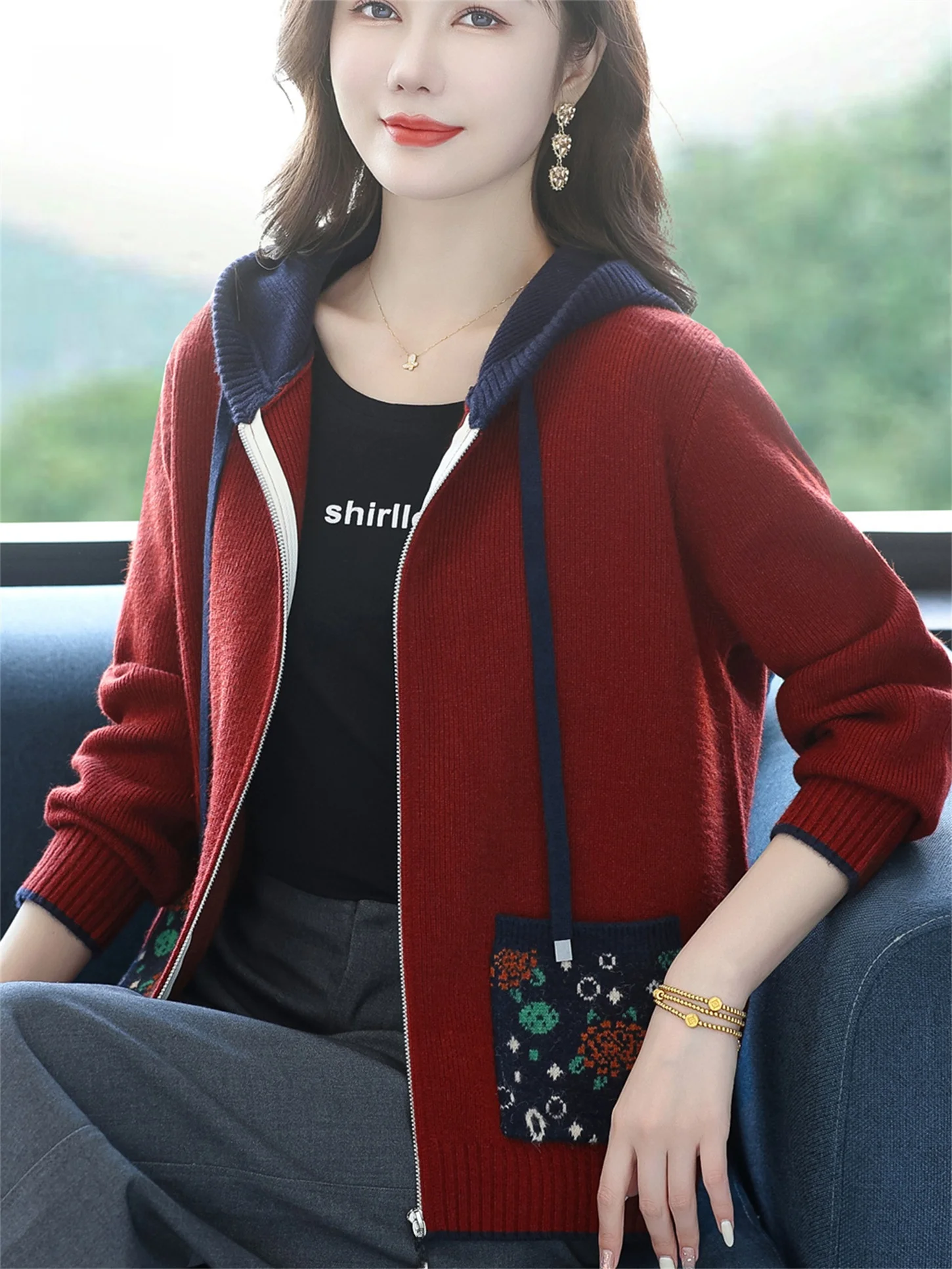 Faionable Knitted Open Cardigan for Middle-Aged Women Spring Autumn New Sle Loose Fit Hooded Sweater Large Size Coat
Faionable Knitted Open Cardigan for Middle-Aged Women Spring Autumn New Sle Loose Fit Hooded Sweater Large Size Coat