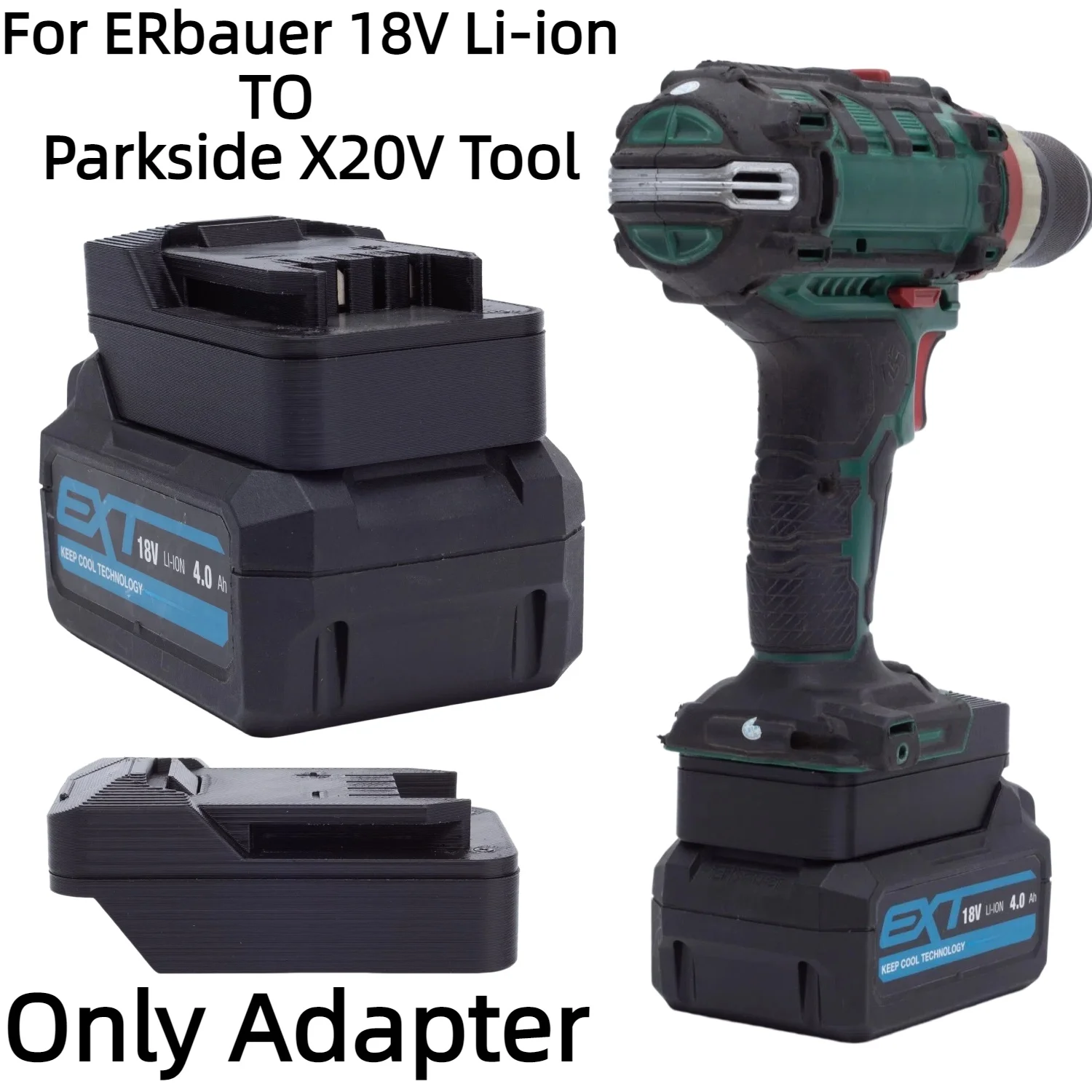Battery Adapter for ERbauer 18V Lithium Ion Battery Converter TO Parkside X20V Cordless Drilling Tools Accessory(Only Adapter)
Battery Adapter for ERbauer 18V Lithium Ion Battery Converter TO Parkside X20V Cordless Drilling Tools Accessory(Only Adapter)