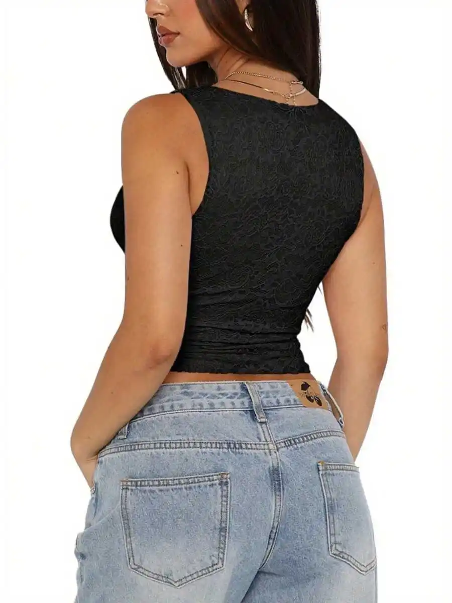 Women Lace Crop Top Deep V Neck Sleeveless Backless Slim Fit Streetwear Tank
Women Lace Crop Top Deep V Neck Sleeveless Backless Slim Fit Streetwear Tank